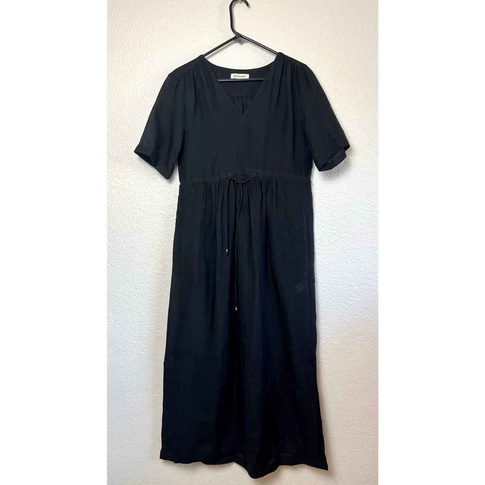 Masscob Macarella Linen Dress - Size XS - Black - NWOT - MSRP: $495